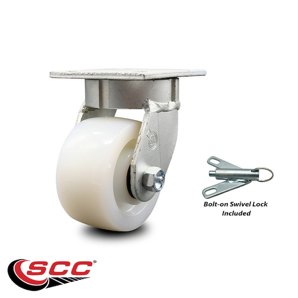 4 Inch Kingpinless Nylon Wheel Swivel Caster with Swivel Lock